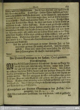 Am Dritten Sonntage in der Fasten, Oculi genannt