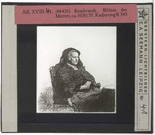 Rembrandt, Bildnis der Mutter (Druck B 343)