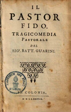Il pastor fido : Tragicomedia pastorale