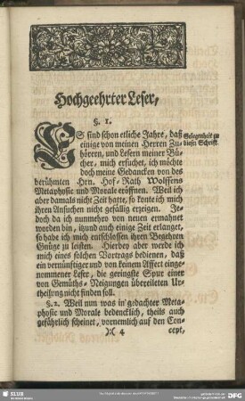 Hochgeehrter Leser