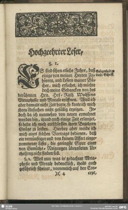 Hochgeehrter Leser