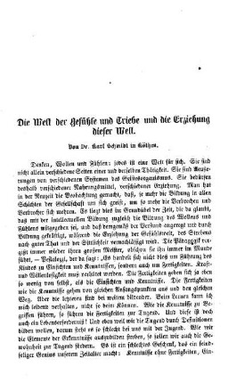 Die Welt der Gefühle und Triebe und die Erziehung dieser Welt