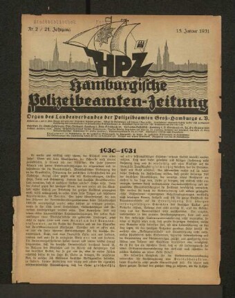 Nr. 2 / 21. Jahrgang 15. Januar 1931