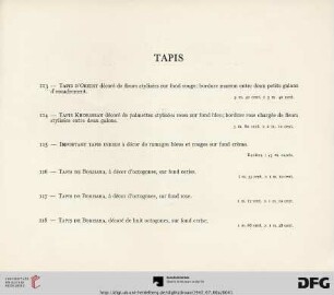 Tapis (Nr. 113-118)