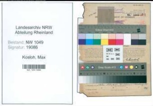 Entnazifizierung Max Kosloh , geb. 19.03.1893 (Postbeamter)