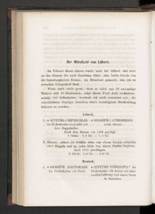 Der Münzfund von Lübeck