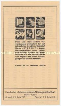 Preisliste für Eternit-Fensterbänke