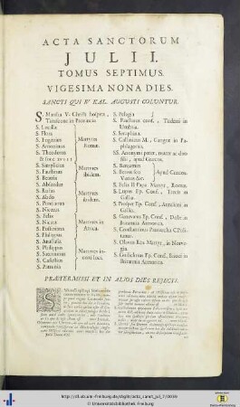 Vigesima Nona Dies.