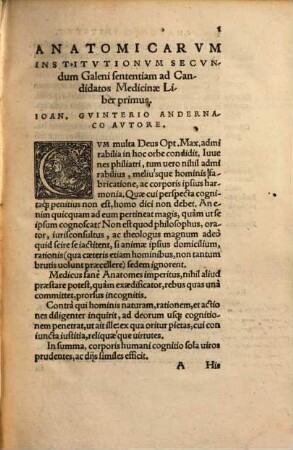 Anatomicarvm Institvtionvm Ex Galeni Sententia Libri IIII.