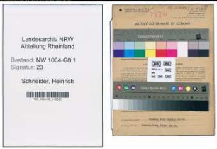 Entnazifizierung Heinrich Schneider , geb. 11.04.1903 (Arbeiter)