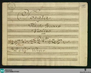 Sonatas - Mus. Hs. 46 : fl, vl, b; A; GroT 3797-A