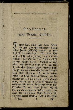 Streifereien. gegen Nonotte, Exiesurten.