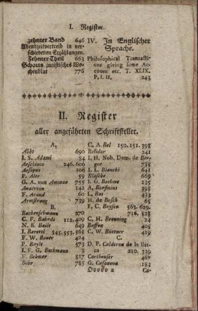 II. Register aller angeführten Schriftsteller.