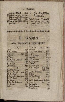 II. Register aller angeführten Schriftsteller.