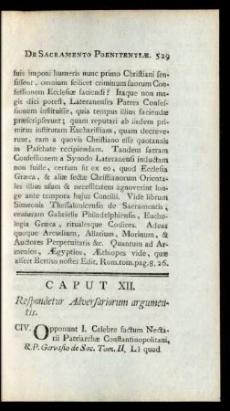Caput XII. Respondetur Adversariorum argumentis