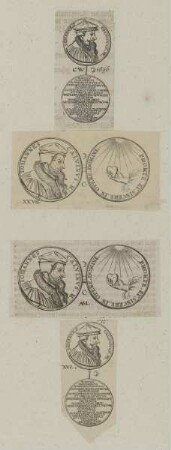 Zwei Medaillen mit dem Bildnis von Johann Calvin