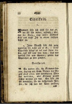 Eitelkeit. - Eigennutz.