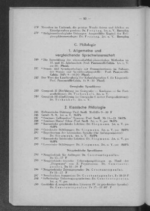 G. Philologie