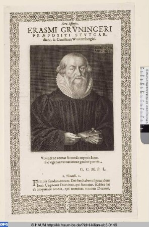 Erasmus Grüninger im Alter von 50 Jahren