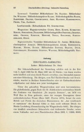 Anhang Inkunabel-Sammlung