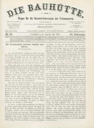 No. 29. Frankfurt a. M., den 22. Juli 1905. 48. Jahrgang.