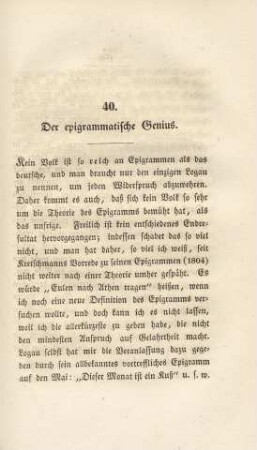 40. Der epigrammatische Genius