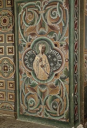 Malerei an einer Arkadenlaibung der Galeriewand mit Sapientia-Darstellung