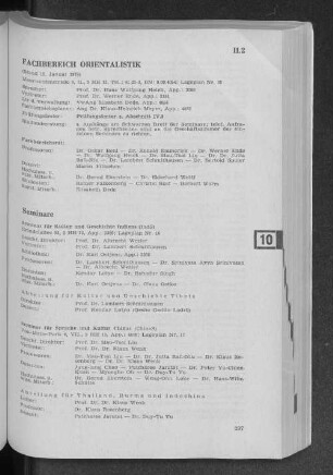 Fachbereich Orientalistik