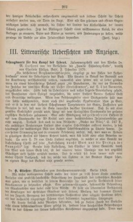 267-269 Litterarische Uebersichten und Anzeigen