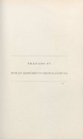 Tratado IV. Notas histórico-cronológicas