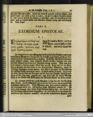 Pars II. Exordium Epistolae