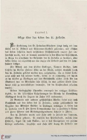 Capitel I.: Skizze über das Leben des heiligen Fridolin