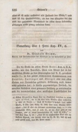 616-633 Bemerkungen über 1. Petri Kap. IV, 6