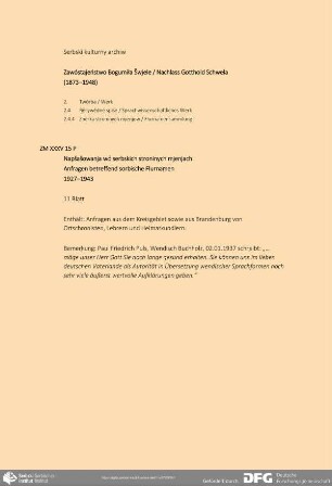 Anfragen betreffend sorbische Flurnamen