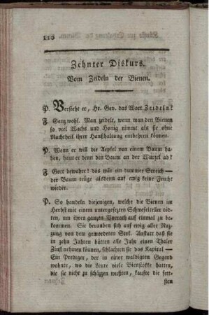 Zehnter Diskurs. Vom Zeideln der Bienen