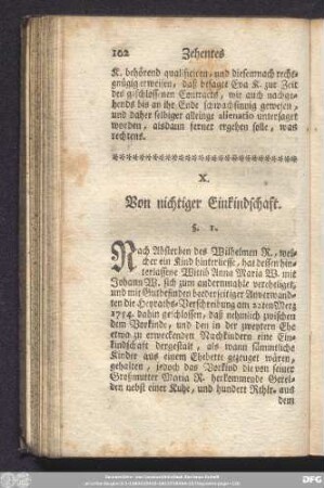 X. Von nichtiger Einkindschaft.
