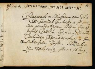 Mitau ; 15.02.1649 / Paullus Einhorn