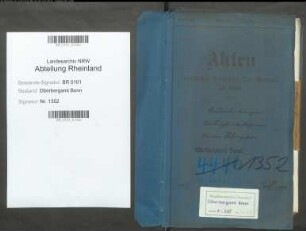 Klingspor; Walter, Bergreferendar; Prüfungs- u. Personalakten Band 1 (Ausarbeitungen)