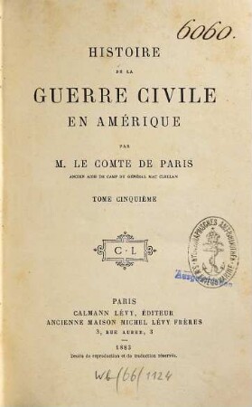 Histoire de la guerre civile en Amérique, 5