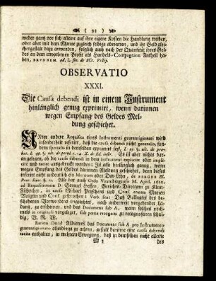 Observatio XXXI. Observatio XL.
