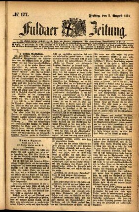 Ausgabe vom Freitag, den 05. August 1881.