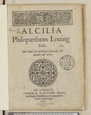 Alcilia : Philoparthens louing follie