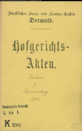 Kestner, Hofgerichtssekretär gegen Bürgermeister Johann Christoph Schierenberg in Horn - Schuldforderung