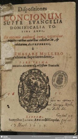 1: A Dominica Adventus usq[ue] ad festum Trinitatis