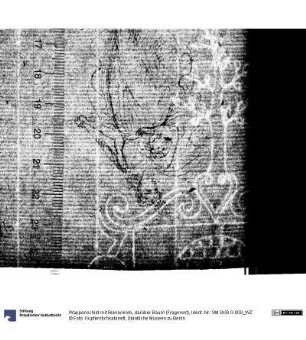 Wappenschild mit Bienenkorb, darüber Baum (Fragment)