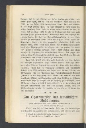 Zur Charakteristik des lamaistischen Buddhismus