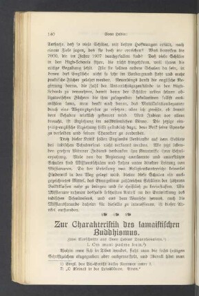 Zur Charakteristik des lamaistischen Buddhismus