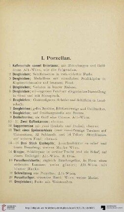 I. Porzellan (Nr. 1-79)