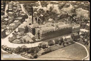 Luftbildaufnahme der Lederfabrik F. G. Sohre AG Freital
