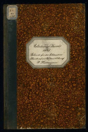 Gebäude für die bildenden Künste auf einer Weltausstellung Schinkelwettbewerb 1895: Erläuterungsbericht
